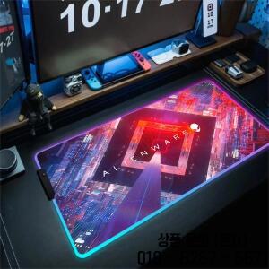 XXL 대형 PC 게이머 키보드 데스크 매트 900x400 RGB Alienware 게임용 마우스 패드 LED 컴퓨터 액세서리 T