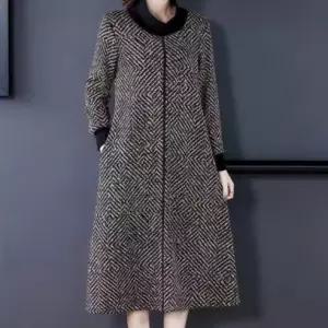 가을겨울 중장년 여성 캐주얼 빅사이즈 기모 도톰 스탠딩 칼라 긴팔 이너 원피스