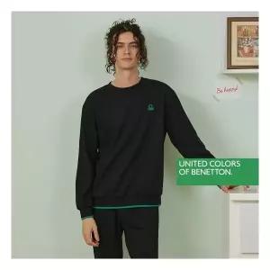 베네통 언더웨어 LIFE WEAR 로고 남성 셋업 2종세트 블랙 BNM4O40_T