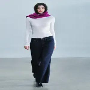 ZARA ZW 컬렉션 와이드 레그 로우라이즈 청바지 - 블루 7223/248/407