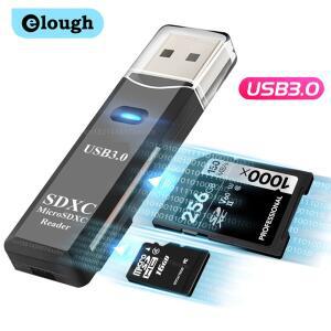 Elough 2 in 1 TF SD 카드 리더기 USB 3.0 메모리 어댑터 PC 노트북 액세서리 용 스마트 변환기