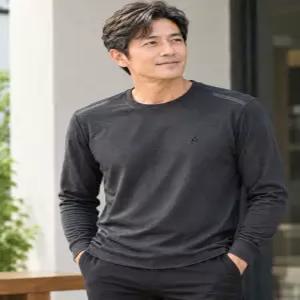 [올포유][FW]남성-신축성 좋은 극세사 카치온 원사 폴리스판 소재 간절기 긴팔 티셔츠-MTRO7361