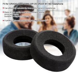 2PCS 78x22mm 헤드폰 이어 쿠션 하드 스폰지 블랙 패드 커버 GRADO SR60/SR80/SR125/SR225/M1/M2 용 부드럽