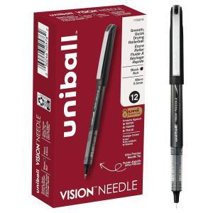 유니볼 비전 니들 롤러볼 펜 마이크로 포인트0.5mm 블랙 12팩