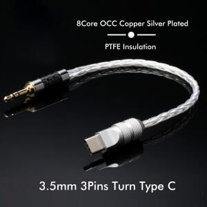 HIFI USB 타입 C - 3.5mm 4.4mm 잭 AUX 케이블 OCC 은도금 타입-C 오디오 (자동차 스피커 플레이어용)
