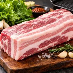 수입 돼지고기 냉삼 1kg 냉동 삼겹살 캠핑 구이 바베큐용