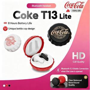 코카콜라 T13lite 무선 이어버드 블루투스 5.4 TWS 이어폰 노이즈 캔슬링 스포츠 헤드폰 15시간 재생시간
