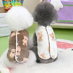 애견잠옷 곰캐릭터 강이지수면복 애견조끼 멍멍이옷 Rb-212C6 팬티 아이보리