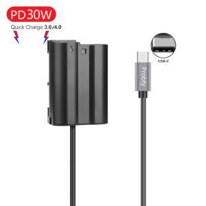 USB-C TO EN-EL15 더미 배터리 DC 전원 AC 어댑터 Nikon D7000 D750 D800E D810A Z5 Z6 Z7 II 카메라