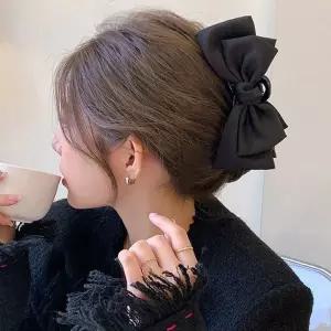 헤어집게핀 새틴리본 집게핀 올림머니 리본 헤어핀