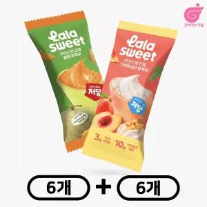 라라스윗 쫀득바 리얼 멜론 6개 + 그릭복숭아 6개 (혼합)