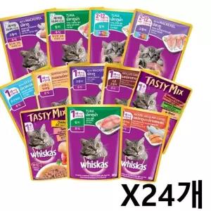 위스카스 파우치 80g X24개 고양이 수분보충 간식 Y047E7 캣푸드 위스카스파우치