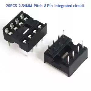 20 개/몫 IC 소켓 플랫 풋 8 핀 2.54MM 피치 8P DIP-8 칩 집적 회로