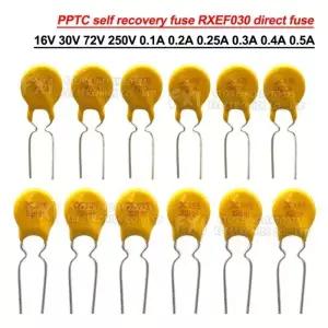 10PCS DIP PPTC 자체 복구 퓨즈 RXEF030 직접 16V 30V 72V 250V 0.4A-12A 0.1A
