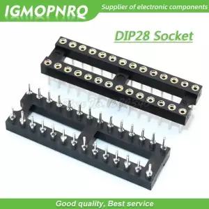 5pcs DIP-28 둥근 구멍 28 핀 2.54MM DIP IC 소켓 어댑터 솔더  28PIN 커넥터 IGMOPNRQ