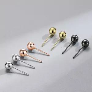 베이직 925실버 골드 볼 귀걸이 심플 은볼귀걸이-2mm 3mm