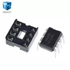IC 555 타이머 프로그래밍 오실레이터 칩  8 핀 DIP 소켓 10 개 (각 5 개)