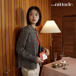 [엔니튜드][2PACK] 26FW 여성 체크 니트 셔츠 2종