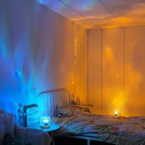 16색 RGB LED 불꽃 디자인 회전 파도 패턴 야간등 다채로운 프로젝션 침대 옆 분위기등 침실용