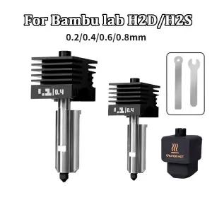 밤부랩 H2D/H2S용 핫엔드 조립 키트 0.2 0.4 0.6 0.8MM 교체  노즐 3D 프린터용