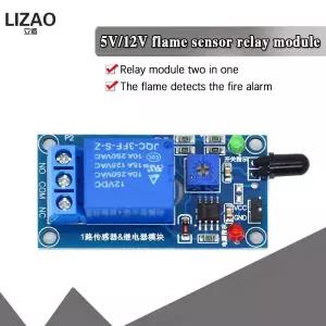 IR 적외선 1 채널 5V 12V 화염 감지 센서 모듈 arduino용 화재 경보 릴레이