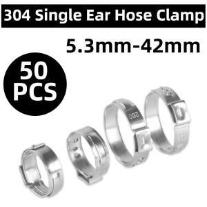 304 스테인레스 스틸 이어 파이프 클램프 모음 키트 호스 단일 무단 5.3-42mm 다양한 사양 50PCs