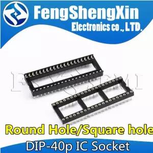 5pcs DIP-40 둥근 구멍 사각형 40 핀 2.54MM DIP IC 소켓 어댑터 솔더  커넥터