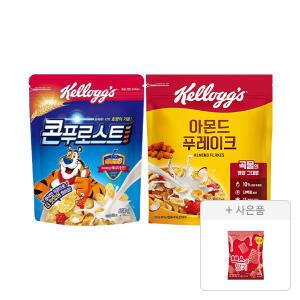켈로그 콘푸로스트 600g, 1개+아몬드 푸레이크 600g, 1개+증정(첵스초코 딸기 30g, 1개)