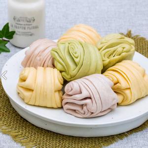 랜시 삼색꽃빵 900g 중국식 찐빵 화권