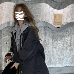 [디작소]여성 여자 가을 데님 청자켓 재킷 데일리 루즈핏 흑청