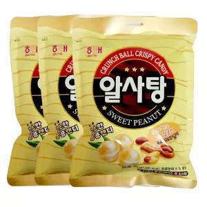 해태 알사탕 대용량 319g x 3봉 땅콩캔디 탕비실간식