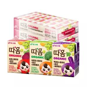 [빙그레] 따옴 유기농주스 120ml 사과/오렌지/적포도 48팩