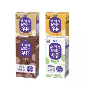 매일 소화가잘되는우유 락토프리 190mlx24팩(바나나6+초콜릿6+저지방6+미숫가루6) 무배