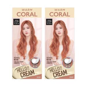 미쟝센 헬로크림 염색약 10WC 웜코랄 x 2개