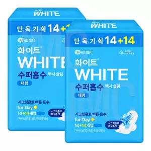 화이트 수퍼흡수 맥시슬림 대형, 14+14개입, 2개