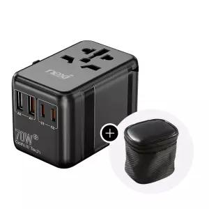 올인원 해외 여행용 돼지코 멀티플러그 70W USB C타입 Gan3 고속충전기 변환 220V 110V 전기 아답터 어댑터