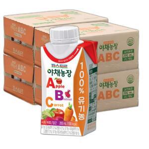 [파스퇴르] 유기농 100% 실온 야채농장 ABC 주스 200ml (80팩)