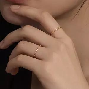 [엘렌쥬얼리]14K 금사 실 금 반지
