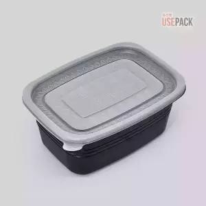 EH 사각 죽용기 특대 50개 검정 세트 냉장고정리 밀페 반찬 포장