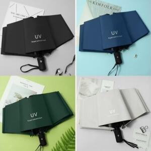 자동 3단 양산 자외선차단 UV차단 암막방수 우산케이스 포함 휴대용 양우산