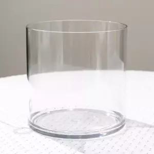 PET 원형 원통 화분 실린더 화병 12x12cm 조화꽃 전용 꽃병 투명 플라스틱 인테리어 장식 소품 소형