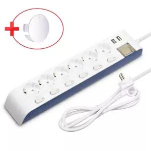 현대 하이탭 국산 USB 2포트 접지 메인 개별 스위치 멀티탭 6구 1.5M