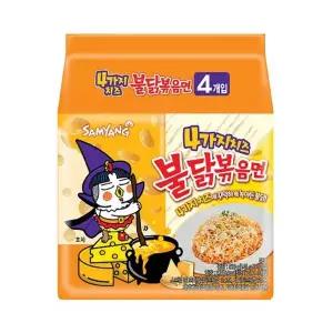 봉지라면 삼양 4가지치즈 불닭볶음면 145g 16개