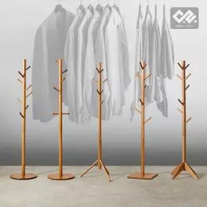 마루하우스 오슬로 일자형 원목 스탠드 옷걸이 이동식 행거 나무 옷걸이