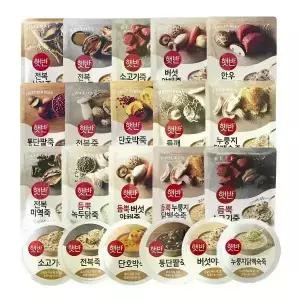 햇반 파우치죽 듬뿍 누룽지 닭백숙죽 420g 외 골라담기 / 전복죽 소고기죽 영양죽 단호박죽 단팥죽 등