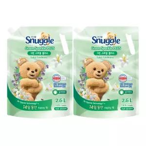 스너글 고농축 섬유유연제 그린스파클 플러스 2.6L 2개