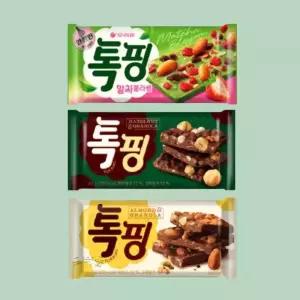 오리온 톡핑 말차 블라썸43g x1 헤이즐넛43g x1 아몬드그래놀라43g x1(총3개)