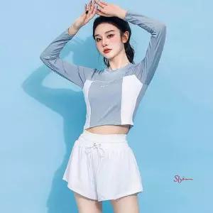 은창 수영복 웨이스트 밴딩 스포티 하이 래쉬가드 비키니 비치 여름 모노키니 휴가 팬츠세트 몸매보 바지de