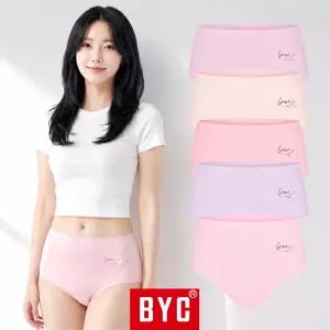 BYC 여성 팬티 세트 5매 순면 맥시 요일 삼각 엄마 아줌마 여자 속옷 WCP9138