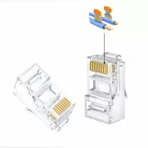 UTP 커넥터 랜선 단자 RJ45 플러그 CAT.5E 8P8C 100개 랜케이블 연결 인터넷선 툴 작업 공사 배선 네트워크